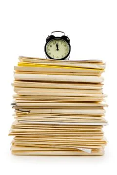 File Stack and clock Stock Photos