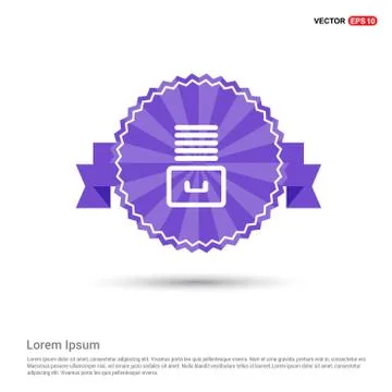 File Stack Icon - Purple Ribbon banner Illustrazione stock