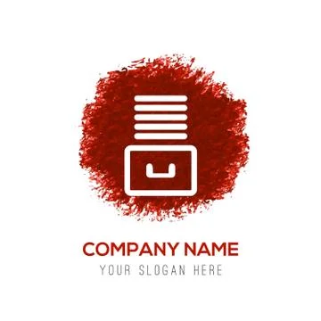 File Stack Icon - Red WaterColor Circle Splash Illustrazione stock
