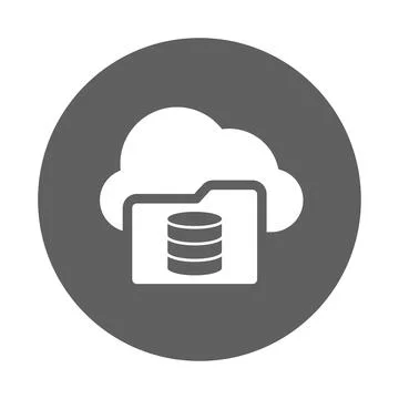 File, storage, cloud, database icon. Gray vector graphics. Ilustração Stock