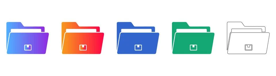 File Storage Folder Icons 库存插图