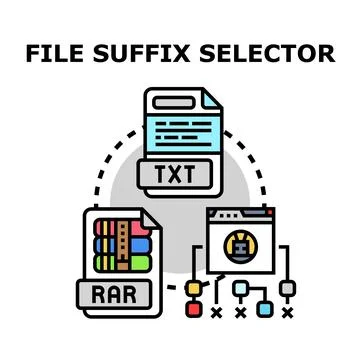 File suffix selector choosing data formats イラスト素材