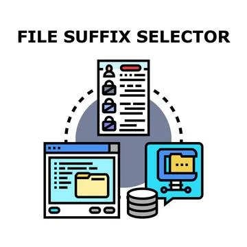 File suffix selector managing data access and processing 스톡 일러스트