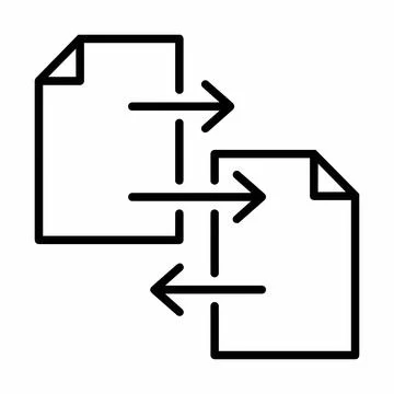 File synchronization transfer arrows icon 8K ultra quality image ratio Stock Illustration