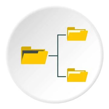 File system on computer icon, flat style Illustrazione stock