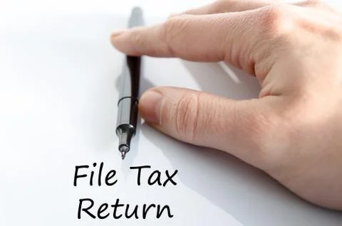 File tax return text concept Stock Photos