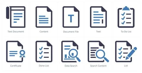 File as text document, content, document file Stock Illustration