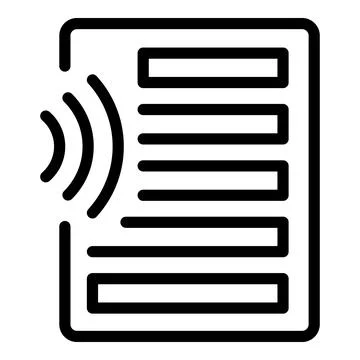 File text icon outline vector. Academic student audio Illustrazione stock
