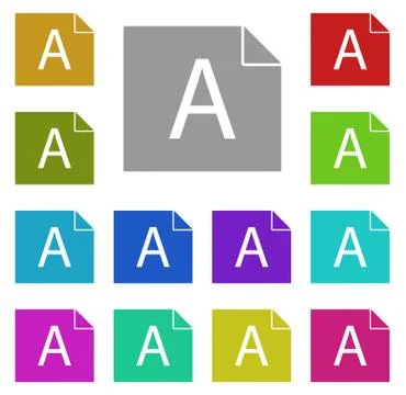 File, text multi color icon. Simple thin line, outline vector of Text editor  Stock Illustration