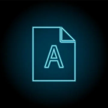 File, text neon icon. Simple thin line, outline vector of Text editor icons f Stock Illustration