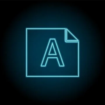 File, text neon icon. Simple thin line, outline vector of Text editor icons f Stock Illustration