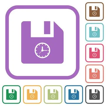 File time simple icons Stock Illustration