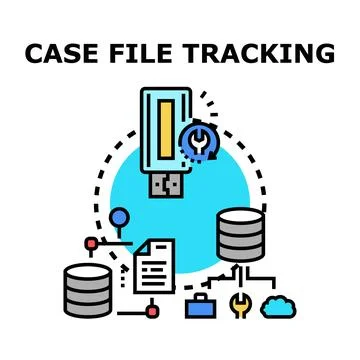 File tracking case management system data flow イラスト素材