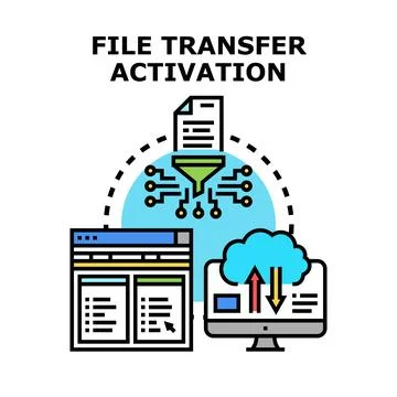 File transfer activation concept using data filtering and cloud computing p.. 库存插图