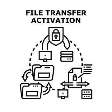 File transfer activation for secure data sharing Stock Illustration