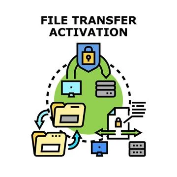 File transfer activation for secure data sharing Stock Illustration