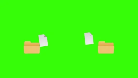 File transfer animation between folders. Send document. Green screen Stock Footage 300888638