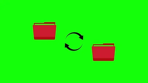 File transfer animation folder to folder data copy on computer moving files. Stock Footage 317097355