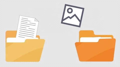 File transfer computer folder to folder animation Alpha Channel. File copyi.. Stock Footage 268889794