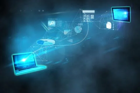 File transfer computing background Stock Illustration