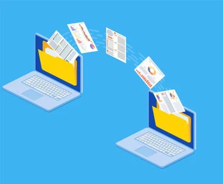 File transfer. Copy files, data exchang Stock Illustration