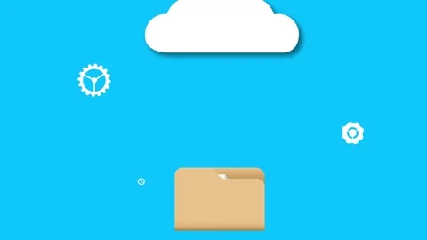 File transfer from folder to cloud and back Stock Footage 300507041