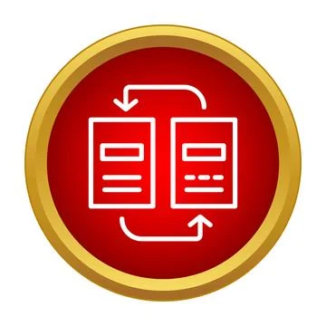 File transfer icon showing document data exchange 스톡 일러스트