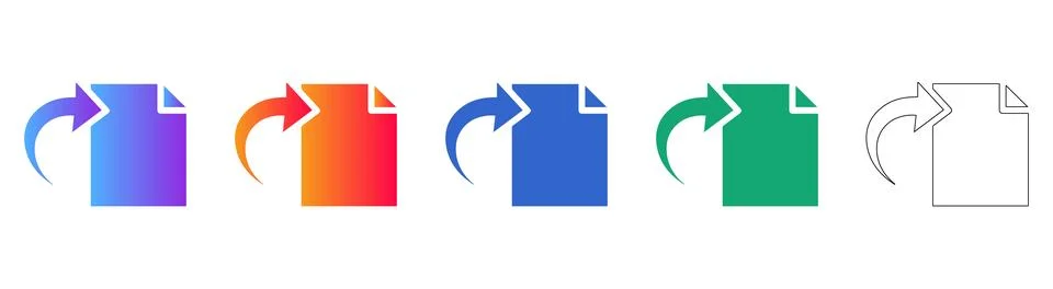 File Transfer Icons Set Illustrazione stock
