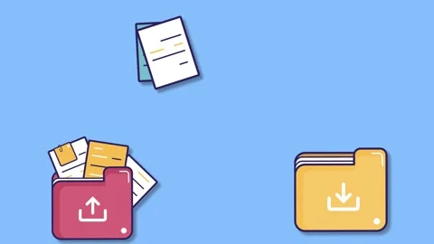 File Transfer from one file to another folder Animation  Stock Footage 240327509
