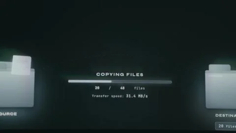 File transfer process with a progress bar, copying files Stock Footage 333830950