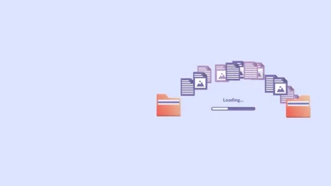 File Transfer, Secure Backup And Sharing Concepts Animation With Copy Space. 動画素材 311320466