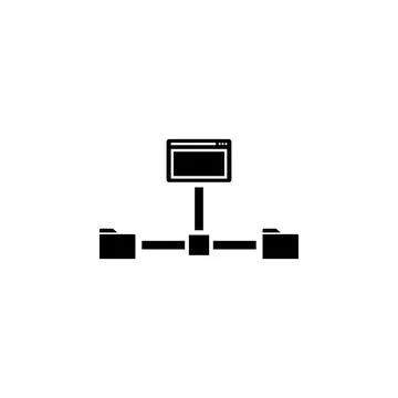 File Transfer, Shared Site Solid Flat Vector Icon Isolated on White Backgroun Illustrazione stock