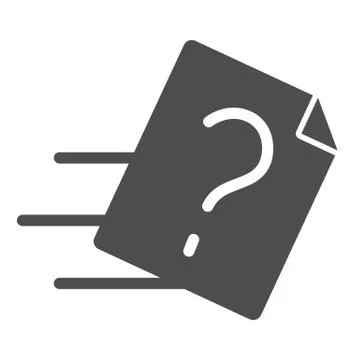 File transfer solid icon. Sending document with question vector illustration Stock Illustration