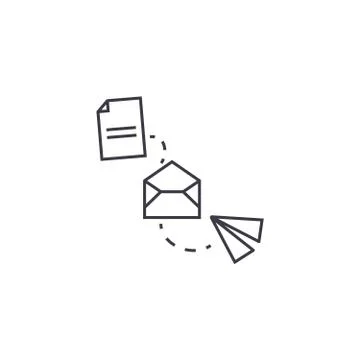 File transfer vector line icon, sign, illustration on background, editable イラスト素材