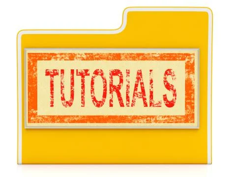 File tutorials indicates study folder and school Illustrazione stock