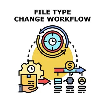 File type change workflow process optimization loop Stockillustratie