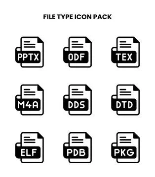 File Type DuoTone Bundle Icons Pack Stock Illustration