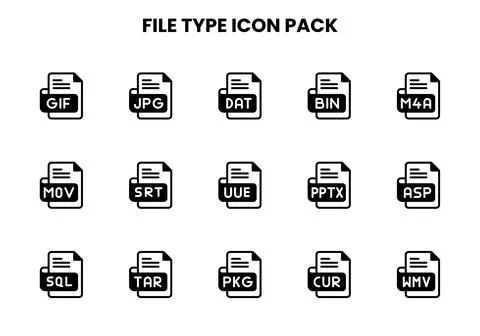 File Type DuoTone Graphics Icons Pack Stock Illustration