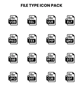 File Type DuoTone Graphics Icons Pack Stock Illustration