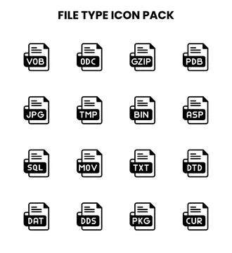File Type DuoTone Graphics Icons Pack 库存插图