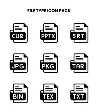 File Type DuoTone Icons Pack Stock Illustration