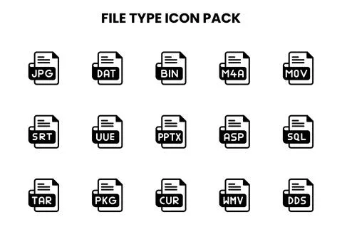 File Type DuoTone UI Icons Pack Stock Illustration
