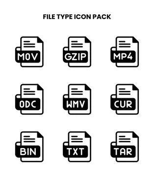 File Type DuoTone Vector Icons Pack Stock Illustration