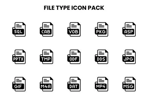 File Type DuoTone Vector Icons Pack Illustrazione stock