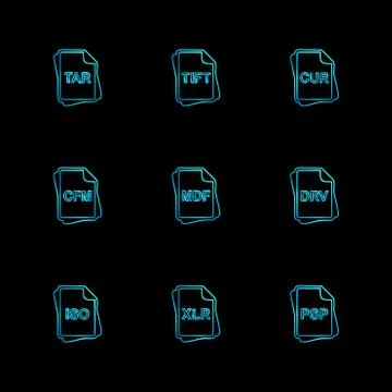 File type , files , documents , eps icons set vector Stock Illustration