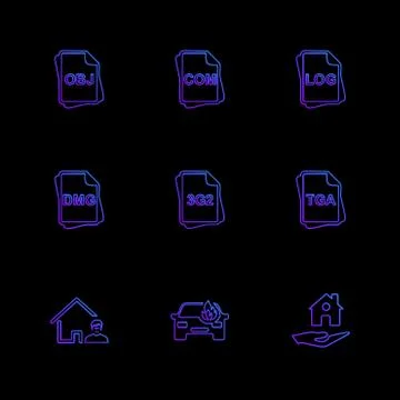 File type , files , documents , eps icons set vector Stock Illustration