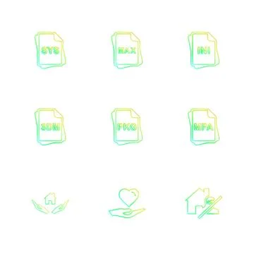 File type , files , documents , eps icons set vector Stock Illustration
