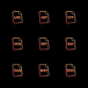 File type , files , documents , eps icons set vector Illustrazione stock