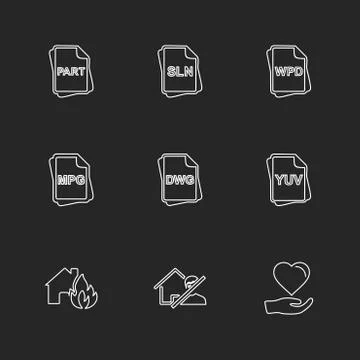 File type , files , documents , eps icons set vector Illustrazione stock