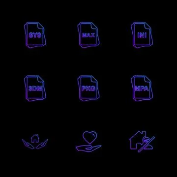 File type , files , documents , eps icons set vector Stock Illustration